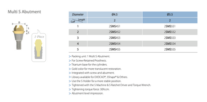 Multi S Pillar | Implant Components | COWELLMEDI