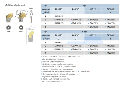 Multi A Pillar | Implant Components | COWELLMEDI