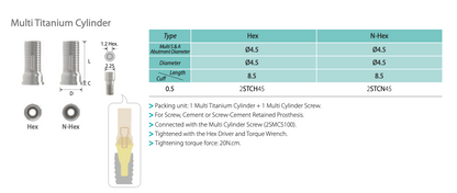 Cilindro Multi Titânio | Componentes Implantes | COWELLMEDI