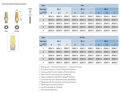 Cemented Abutment | Implant Components | COWELLMEDI