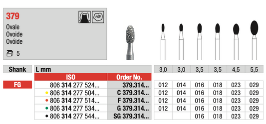 Oval Diamond Drill (379) | EDENTA