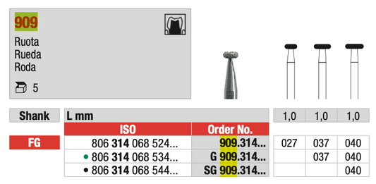 FG Diamond Drill Disc, Coarse Grit (909) | EDENTA