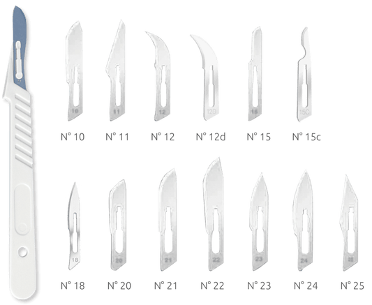 Cuchillas quirúrgicas de acero al carbono | 100 unidades